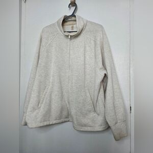 Elegant Cream Zip-Up Women's Jacket